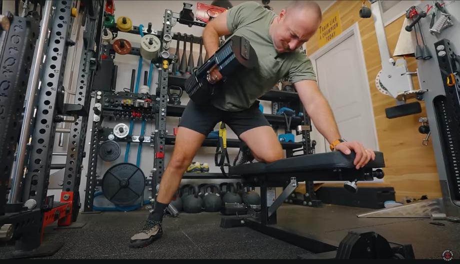 Man performing a one-arm row with the REP x Pepin Fast Series dumbbells on the REP Fitness discount code cover image
