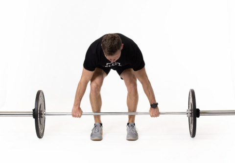 Man using the Bells of Steel Olympic Weightlifting Bar 2.0